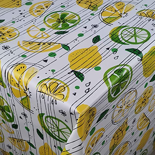 Wachstuch Wachstischdecke Tischdecke Lemon Sensation Eckig 100 x 100 cm Gartentischdecke abwaschbar von DecoHomeTextil Heimtextilmanufaktur