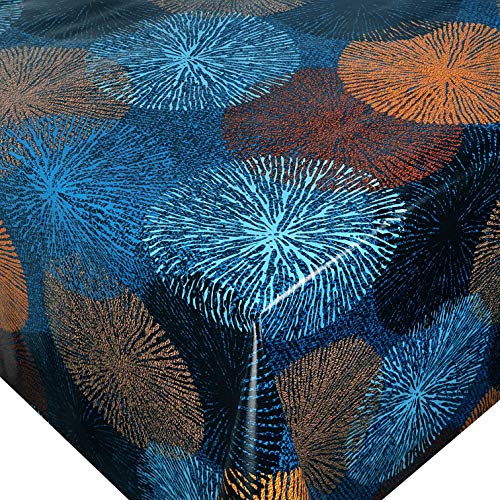 Wachstuch Wachstischdecke Tischdecke Löwenzahn Pusteblume Blau Breite & Länge wählbar 100 x 200 cm Eckig abwaschbar von DecoHomeTextil Heimtextilmanufaktur
