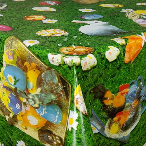 Wachstuch Wachstischdecke Tischdecke Ostertischdecke Farbe und Größe wählbar Osterei Grün Eckig 100 x 110 cm abwaschbar Ostern von DecoHomeTextil Heimtextilmanufaktur