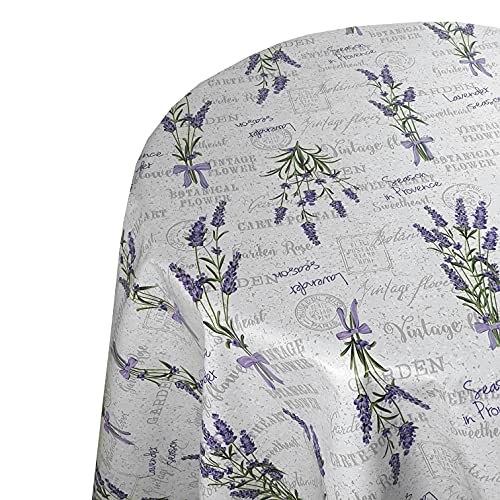 Wachstuchtischdecke Wachstuch Tischdecke Gartentischdecke Rund Oval Lavendel Provence Oval ca. 140 x 300 cm abwaschbare Wachstischdecke von DecoHomeTextil Heimtextilmanufaktur