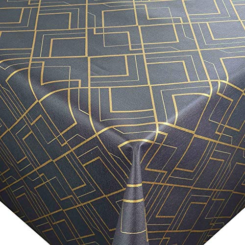d-c-fix Wachstuch Wachstischdecke Tischdecke Gartentischdecke Linas Anthrzait Breite & Länge wählbar 80 x 150 cm Eckig abwaschbar von DecoHomeTextil Heimtextilmanufaktur