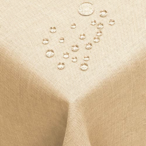 DecoHomeTextil Leinen Optik Farbe Größe wählbar - Eckig 110 x 220 BZW.220x110 BZW. 110x220 cm Champagner mit Lotus Effekt Tischdecke mit Fleckschutz Champagner TD Eckig DecoHomeTextil Leinen Optik Farbe Größe wählbar - Eckig 110 x 220 BZW.220x110 BZW. 110x220 cm Champagner mit Lotus Effekt Tischdecke mit Fleckschutz Champagner TD Eckig von DecoHomeTextil Heimtextilmanufaktur