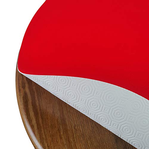 DecoHomeTextil Tischpolster Tischschoner Schutzbelag Größe und Farbe wählbar Oval 80 x 180 cm Poker Rot Tischschutz Molton Auflage Schoner Unterlage von DecoHomeTextil