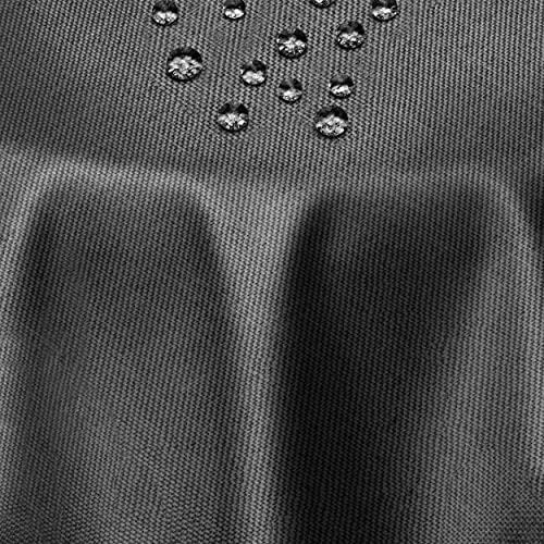 Leinen Optik Tischdecke Tischtuch Tafeldecke Leinendecke Abwaschbar Wasserabweisend Oval 130 x 220 cm Grau Anthrazit Fleckschutz Pflegeleicht mit Saumrand Leinentuch von DecoHomeTextil