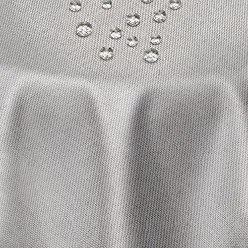 Leinen Optik Tischdecke Tischtuch Tafeldecke Leinendecke Abwaschbar Wasserabweisend Rund 160 cm Hellgrau Fleckschutz Pflegeleicht mit Saumrand Leinentuch von DecoHomeTextil Heimtextilmanufaktur