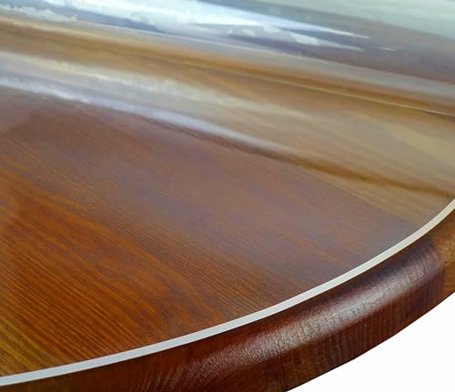 Transparente Folie 2mm abgeschrägte V Kante, glasklar und Hochglanz Schutzfolie Tischschutz Tischdecke Größe wählbar Rund 70 cm Schutztischdecke von DecoHomeTextil Heimtextilmanufaktur