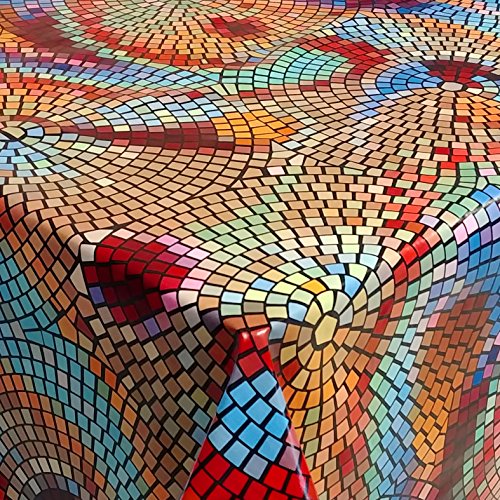 Wachstuch Mosaik Bunt Steine Breite & Länge wählbar abwaschbare Tischdecke Eckig 120 x 100 cm von DecoHomeTextil