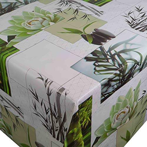 Wachstuch Wachstischdecke Tischdecke Bambou Zen Breite und Länge wählbar abwaschbar 120 x 110 cm Gartentischdecke abwaschbar von DecoHomeTextil