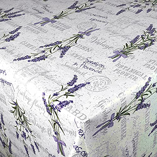 Wachstuch Wachstischdecke Tischdecke Gartentischdecke Größe wählbar Lavendel Provence 100 x 430 cm Eckig abwaschbar von DecoHomeTextil