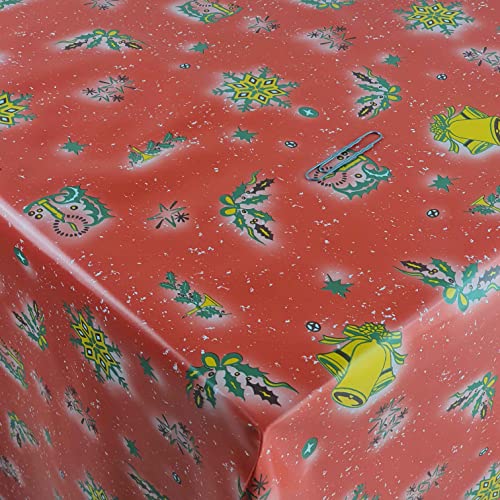 Wachstuch Wachstischdecke Tischdecke Weihnachtstischdecke Muster und Länge wählbar Weihnachten Weihnachtskerze Rot Eckig 140 x 50 cm abwaschbar von DecoHomeTextil