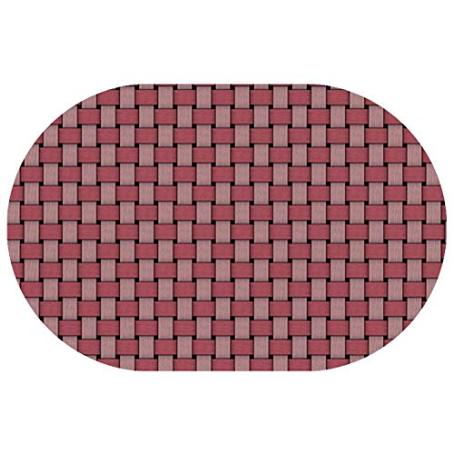 Wachstuchtischdecke Wachstuch Tischdecke Gartentischdecke Rund Oval Robust Rattan Rot Rosa Oval 130 x 180 cm abwaschbare Wachstischdecke geprägt von DecoHomeTextil