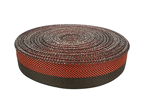 Teppicheinfassband Abschlussband Einfassband Klebeband zum Aufbügeln Klebe Saumband Fischgrätmuster Zweifarbig Teppich Polstermöbel Autopolsterung 40mm Breite x 4000cm Ziegel - Braun von DecoMeister