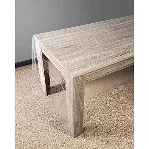 DecoMeister Tischdecke Tischbelag Tischabdeckung Tischtuch Tischfolie Tischplattenschutz Vinyl-Tischdecke Küche abwaschbar Schutzfolie 140x150 cm halbdurchsichtig Glasklar Glatt von DecoMeister