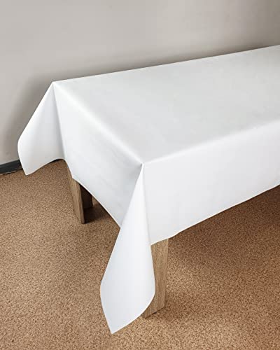 DecoMeister Wachstuch Tischdecke Tischbelag Tischabdeckung abwaschbar Tischtuch Tischfolie Tischplattenschutz Vinyl-Tischdecke Küche Esszimmer Küchentisch 140x70 cm Weiß von DecoMeister
