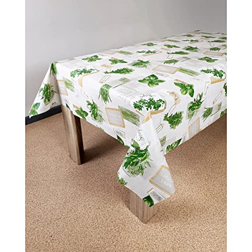 DecoMeister Wachstuch Tischdecke Tischbelag Tischabdeckung abwaschbar Tischtuch Tischfolie Tischplattenschutz Vinyl-Tischdecke Küche Esszimmer Küchentisch 140x80 cm Gewürze Kräuter von DecoMeister