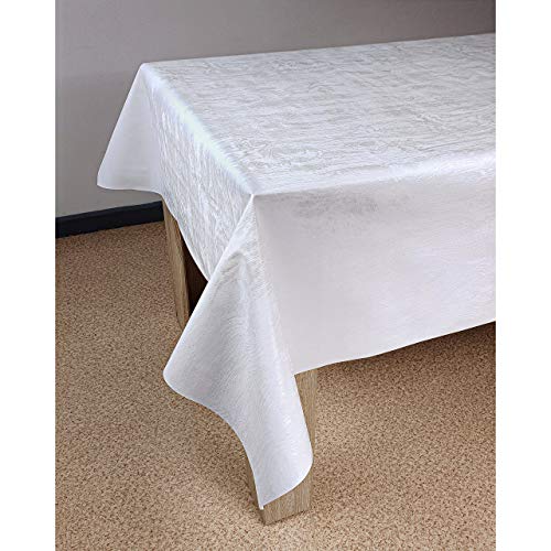 DecoMeister Wachstuch Wachstischdecke Tischdecke Wachstuchtischdecke Tischdekoration wasserabweisend Rechteck abwischbar lebensmittelecht PVC Tafeltuch Pflegeleicht 140x100 cm Fiona Weiß DecoMeister Wachstuch Wachstischdecke Tischdecke Wachstuchtischdecke Tischdekoration wasserabweisend Rechteck abwischbar lebensmittelecht PVC Tafeltuch Pflegeleicht 140x100 cm Fiona Weiß von DecoMeister