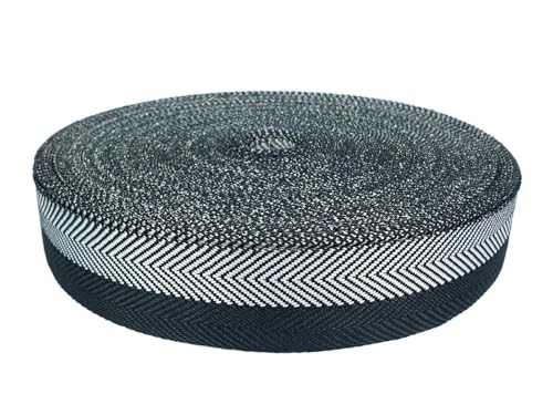 Teppicheinfassband 4 cm x 40 m | Einfassband aus Polyester mit Fischgrätenmuster zum Annähen | Teppichband zum Kantenschutz und dekorativen Abschluss | Saumband zum Nähen | Schwarz – Grau Teppicheinfassband 4 cm x 40 m | Einfassband aus Polyester mit Fischgrätenmuster zum Annähen | Teppichband zum Kantenschutz und dekorativen Abschluss | Saumband zum Nähen | Schwarz – Grau von DecoMeister