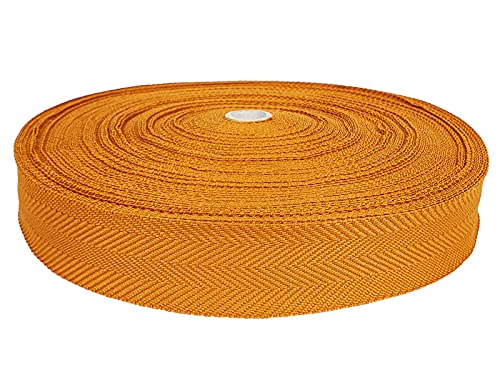 Teppicheinfassband Abschlussband Einfassband Band zum Nähen Saumband Köperband Nahtband Fischgrätmuster Einfarbig Teppich Polstermöbel Autopolsterung 40mm Breite x Laufmeter Orange von DecoMeister
