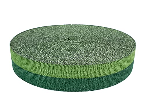 DecoMeister Teppicheinfassband Abschlussband Einfassband Klebeband zum Aufbügeln Klebe Saumband Fischgrätmuster Zweifarbig Teppich Polstermöbel Autopolsterung 40mm Breite x 1000cm Gras - Grün von DecoMeister