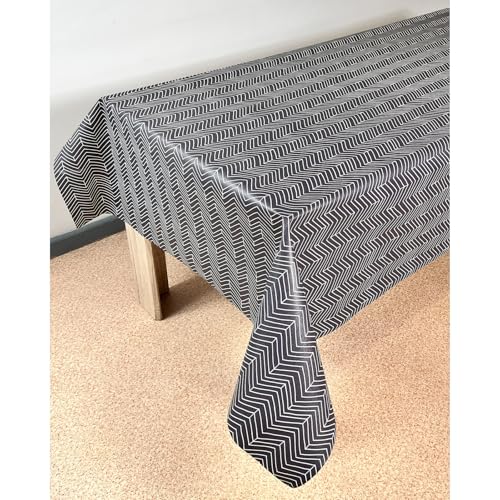 Wachstuchtischdecke 140x300 cm | Wachstischdecke mit wasserabweisender und lebensmittelecht PVC-Beschichtung | Outdoor-Tischdecken für Garten, Küche | Tischdecke wetterfest |Anthrazit Fischgrätmuster Wachstuchtischdecke 140x300 cm | Wachstischdecke mit wasserabweisender und lebensmittelecht PVC-Beschichtung | Outdoor-Tischdecken für Garten, Küche | Tischdecke wetterfest |Anthrazit Fischgrätmuster von DecoMeister