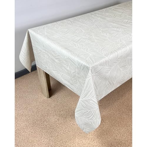 Wachstuchtischdecke 140x350 cm | Wachstischdecke mit wasserabweisender und lebensmittelecht PVC-Beschichtung | Outdoor-Tischdecken für Garten und Küche | Tischdecke wetterfest | Graue Blätter Wachstuchtischdecke 140x350 cm | Wachstischdecke mit wasserabweisender und lebensmittelecht PVC-Beschichtung | Outdoor-Tischdecken für Garten und Küche | Tischdecke wetterfest | Graue Blätter von DecoMeister