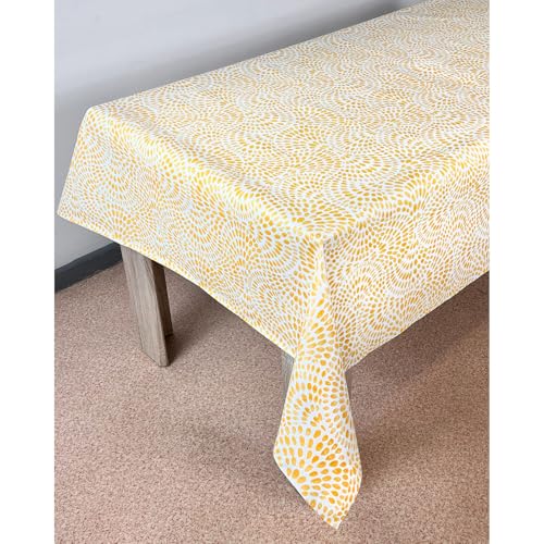 Wachstuchtischdecke 140x80 cm | Wachstischdecke mit wasserabweisender und lebensmittelecht PVC-Beschichtung | Outdoor-Tischdecken für Garten und Küche | Tischdecke wetterfest | Spritzer Zitrone von DecoMeister