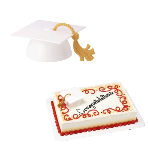 Weiße Kappe mit Quaste, Mörtelbrett, Abschlusshut, Kuchendekoration, Layon, Größe 7,6 cm Weiße Kappe mit Quaste, Mörtelbrett, Abschlusshut, Kuchendekoration, Layon, Größe 7,6 cm von DecoPac