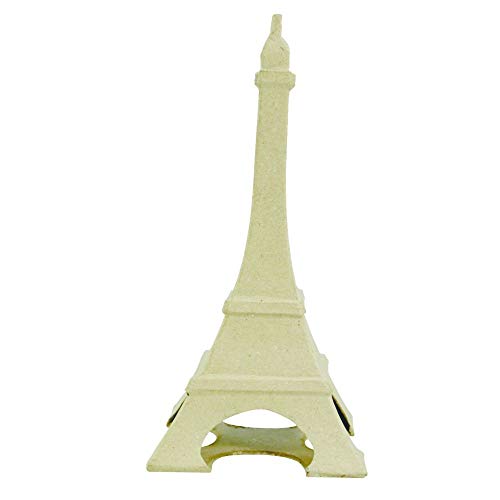 Décopatch SA166O Träger S aus Pappmaché, Eiffelturm, 11 x 11 x 22 cm, zum Verzieren, Kartonbraun von Decopatch