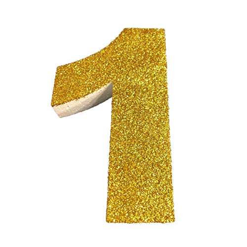 DecoPorex - PURINA Zahlen aus Polystyrol 20 cm hoch, 3 cm dick für Jahrestage, Geburtstage und Feiern und Veranstaltungen. (1, Gold) von DecoPorex