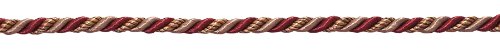 0,5 cm kleines, gedrehtes 3-lagiges Seil (Stil # 316BNL) Taupe Burgunderrot #8612 (Burgunderrot, Taupe Beige, Dunkelrot), verkauft von The Yard (91,4 cm/3 ft/3 ft/0,9 m) von DecoPro