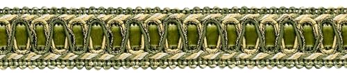 DecoPro Vintage 2,5 cm breite Oliven-Grün, goldfarben, Weiß, Gimp Braid Verzierung – Olive (Verkauft durch die Yard (1 Yard = 91 cm 010/3ft, 36) von DecoPro