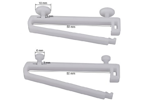 DécoProfi 10x Schlaufengleiter für Gardinenschienen 6mm x 50mm Weiß I Für Innenlauf von Gardinen/Vorhangschienen I Gleiter Schiebegardinen mit Schlaufen von DecoProfi