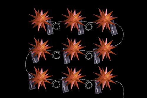 DecoTrend GmbH Sterntaler Sternenkette | Weihnachtsstern Kette | 9 Sterne | 18 Zacker | Rot | 8cm | Innen und Außen | LED | Netzstecker | mit Timer DecoTrend GmbH Sterntaler Sternenkette | Weihnachtsstern Kette | 9 Sterne | 18 Zacker | Rot | 8cm | Innen und Außen | LED | Netzstecker | mit Timer von DecoTrend GmbH