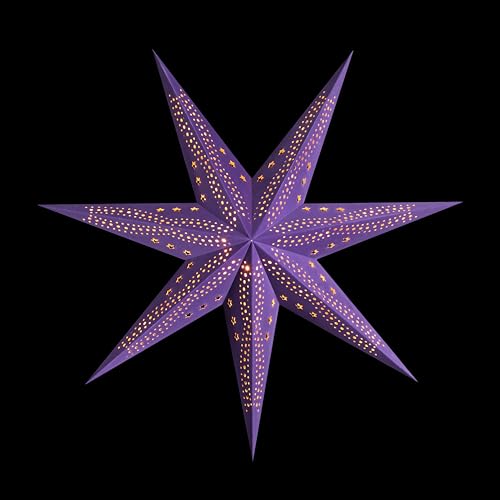 Sterntaler Dekostern | Weihnachtsstern Papier | Samt | Faltstern | Lila | 75cm | Innen | Glühbirne | Netzstecker Sterntaler Dekostern | Weihnachtsstern Papier | Samt | Faltstern | Lila | 75cm | Innen | Glühbirne | Netzstecker von DecoTrend GmbH