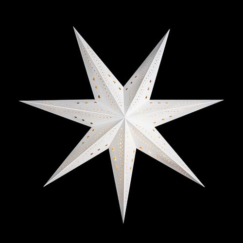 Sterntaler Dekostern | Weihnachtsstern Papier | Samt | Faltstern | Weiß | 75cm | Innen | Glühbirne | Netzstecker Sterntaler Dekostern | Weihnachtsstern Papier | Samt | Faltstern | Weiß | 75cm | Innen | Glühbirne | Netzstecker von DecoTrend GmbH