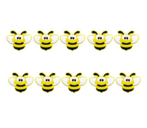 Decoendiy 10 Stück Silikon-Bienenperlen, bunte Form, Silikon-Tierperlen, lose Bienen-Abstandshalter-Perlen mit Loch, Schlüsselanhänger, Basteln (gelb) von Decoendiy