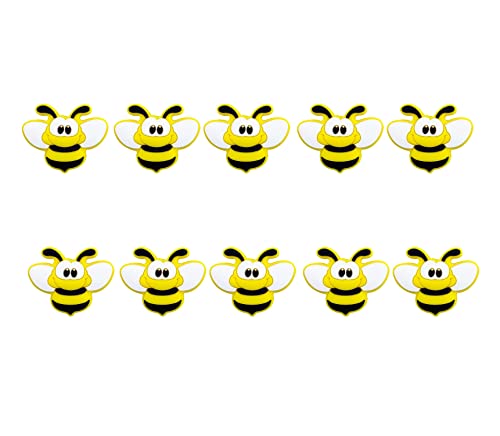 Decoendiy 10 Stück Silikon-Bienenperlen, bunte Form, Silikon-Tierperlen, lose Bienen-Abstandshalter-Perlen mit Loch, Schlüsselanhänger, Basteln (gelb) von Decoendiy