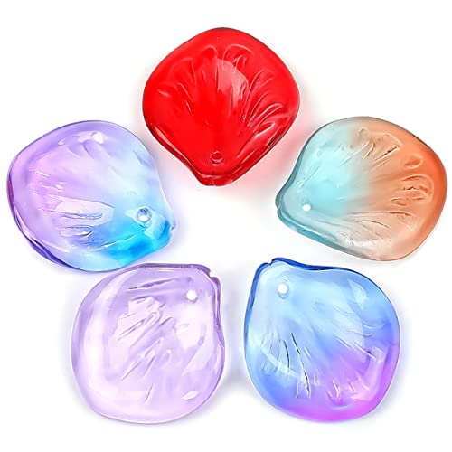 Decoendiy 100 Stück Glasperlen in Blütenblattform, transparente Blatt-Perlen, bunte Glasperlen, lose Blumenblätter, Abstandshalter, für DIY-Armbänder, Bastelbedarf Decoendiy 100 Stück Glasperlen in Blütenblattform, transparente Blatt-Perlen, bunte Glasperlen, lose Blumenblätter, Abstandshalter, für DIY-Armbänder, Bastelbedarf von Decoendiy