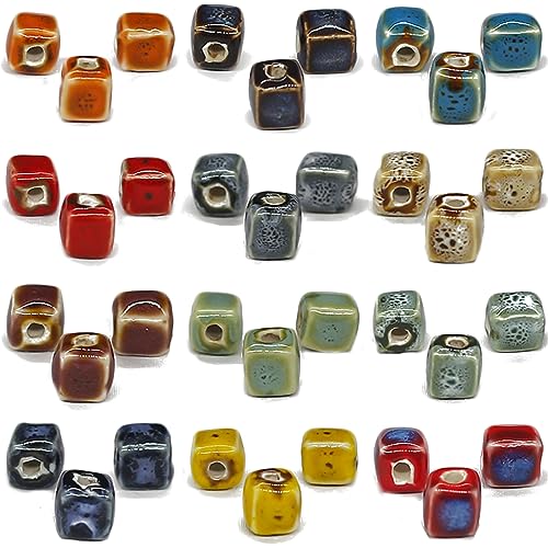 Decoendiy 100 Stück Keramik-Würfelperlen, geometrische quadratische Perlen, handgefertigte Porzellan-Perlen, lose geformte Abstandshalter-Perlen, für Schmuckherstellung, DIY-Armbänder, Bastelbedarf Decoendiy 100 Stück Keramik-Würfelperlen, geometrische quadratische Perlen, handgefertigte Porzellan-Perlen, lose geformte Abstandshalter-Perlen, für Schmuckherstellung, DIY-Armbänder, Bastelbedarf von Decoendiy