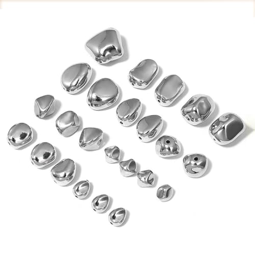 Decoendiy 110 Stück silberne Abstandshalter-Perlen, unregelmäßige Harz-Perlen, große Loch-förmige Perlen, silberfarbene polierte Perlen, für Schmuckherstellung, Armbänder, Halsketten, Bastelbedarf Decoendiy 110 Stück silberne Abstandshalter-Perlen, unregelmäßige Harz-Perlen, große Loch-förmige Perlen, silberfarbene polierte Perlen, für Schmuckherstellung, Armbänder, Halsketten, Bastelbedarf von Decoendiy