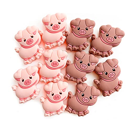 Decoendiy 12 Stück Tier-Silikonperlen, niedliche Schweine-Tierform-Perlen, lose Silikon-Abstandshalter-Perlen, bunte Cartoon-Perlen, flache Perlen, für Erwachsene, DIY-Armbänder, Bastelbedarf Decoendiy 12 Stück Tier-Silikonperlen, niedliche Schweine-Tierform-Perlen, lose Silikon-Abstandshalter-Perlen, bunte Cartoon-Perlen, flache Perlen, für Erwachsene, DIY-Armbänder, Bastelbedarf von Decoendiy