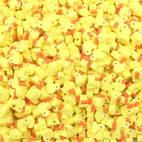 Decoendiy 500 Stück Tier-Ton-Perlen, Polymer-Ton, Entenperlen, flache Entenperlen, lose Ente, handgefertigte Abstandshalter, niedliche gelbe Enten-Ton-Perlen für Schmuck, Halsketten, Ohrringe Decoendiy 500 Stück Tier-Ton-Perlen, Polymer-Ton, Entenperlen, flache Entenperlen, lose Ente, handgefertigte Abstandshalter, niedliche gelbe Enten-Ton-Perlen für Schmuck, Halsketten, Ohrringe von Decoendiy