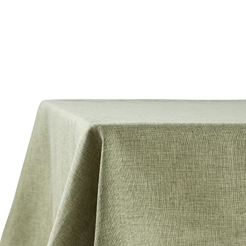 Decomira Tischdecke wasserabweisend Leinen-Optik - Fleckschutz, abwaschbar - Garten-Tischdecke Outdoor, Tischtuch Esstisch - Grün - 90x90 cm von Decomira