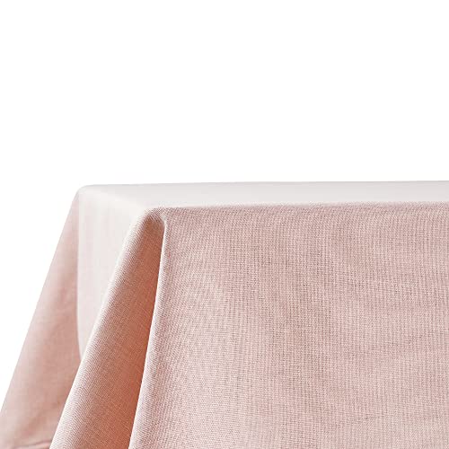 Decomira Tischdecke wasserabweisend Leinen-Optik - Fleckschutz, abwaschbar - Garten-Tischdecke Outdoor, Tischtuch Esstisch - Rosa - 110x140 cm von Decomira