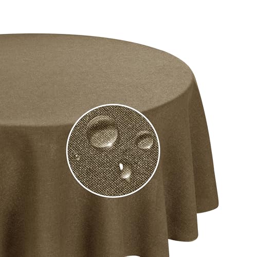 Deconovo Abwaschbare Tischdecke Leinenoptik Tischwäsche Lotuseffekt Tischdecken für Esszimmer Küche Wohnzimmer Tischtuch pflegeleicht Wasserabweisende Tafeldecke, Rund 140 cm, Ockerbraun, 1 Stück Deconovo Abwaschbare Tischdecke Leinenoptik Tischwäsche Lotuseffekt Tischdecken für Esszimmer Küche Wohnzimmer Tischtuch pflegeleicht Wasserabweisende Tafeldecke, Rund 140 cm, Ockerbraun, 1 Stück von Deconovo