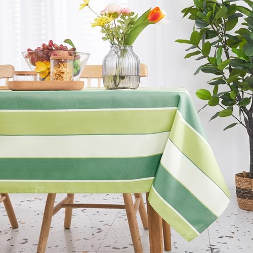 Deconovo Lotuseffekt Tischwäsche maschinenwaschbare Tischdecke wasserdichte pflegeleicht Tischtuch Tischschutz Elegante Tischdecken für Küche strapazierfähige, 140x180 cm, Grün, 1 Stück von Deconovo