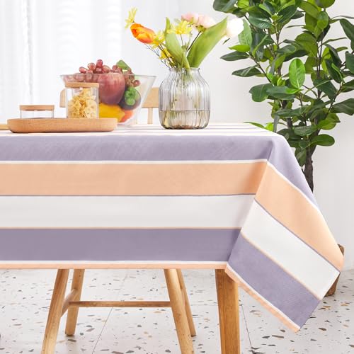 Deconovo Tischdecke Abwaschbar Tischdecken Wasserabweisende Lotuseffekt Tischwäsche pflegeleicht Tischtuch strapazierfähige für Esstisch, 130x220 cm, Lila + Orange, 1 Stück Deconovo Tischdecke Abwaschbar Tischdecken Wasserabweisende Lotuseffekt Tischwäsche pflegeleicht Tischtuch strapazierfähige für Esstisch, 130x220 cm, Lila + Orange, 1 Stück von Deconovo
