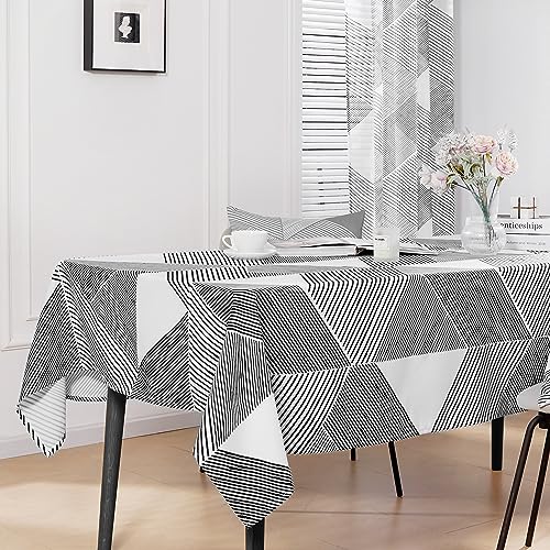 Deconovo Tischdecke Rechteckig Lotuseffekt Tischwäsche Wasserabweisend Tischtuch Pleat-Designermuster Umweltfreundlich, 140x240 cm, Schwarz, 1 Stück Deconovo Tischdecke Rechteckig Lotuseffekt Tischwäsche Wasserabweisend Tischtuch Pleat-Designermuster Umweltfreundlich, 140x240 cm, Schwarz, 1 Stück von Deconovo