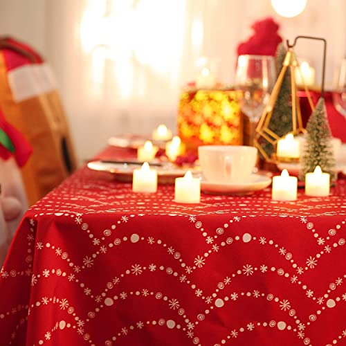 Deconovo Tischdecke Wasserabweisend Lotuseffekt Weihnachten Tischtuch Abwaschbar 130x280 cm Halskette von Deconovo