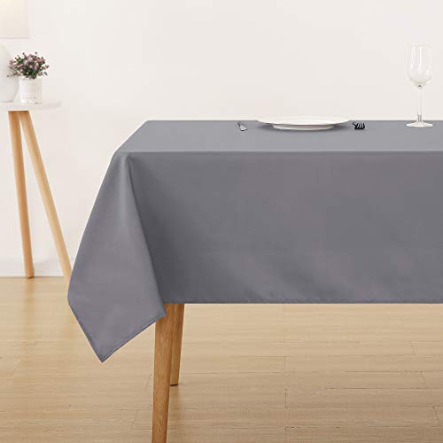Deconovo Tischdecke Wasserabweisend Tischwäsche Lotuseffekt Tischtuch 150x240 cm Grau von Deconovo